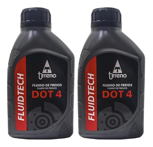 Kit 2 Oleo De Freio Fluido Dot 4 Original Tirreno 500 Ml