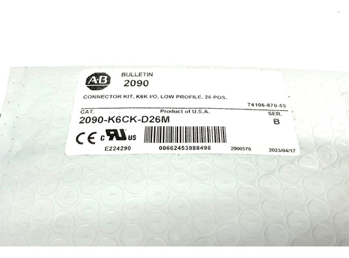 Allen Bradley 2090-k6ck-d26m Ser. B Low Profile I/o Cabl Bbf