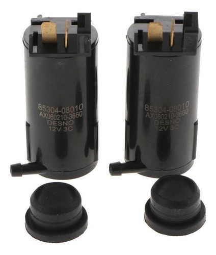 2 Piezas Universal 12v Coche Vehículos Lavaparabrisas Bomba