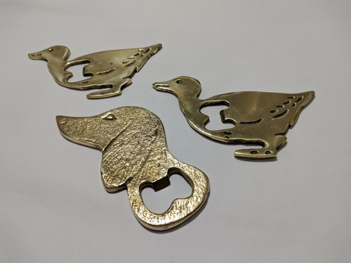 Abrebotellas Destapador Bronce Pato Perro Antiguos