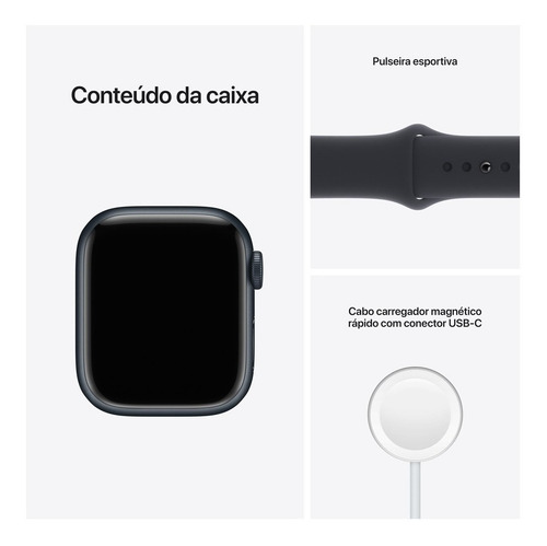 Imagen 6 de 6 de Apple Watch Series 7 (GPS, 41mm) - Caja de aluminio color azul medianoche - Correa deportiva azul medianoche