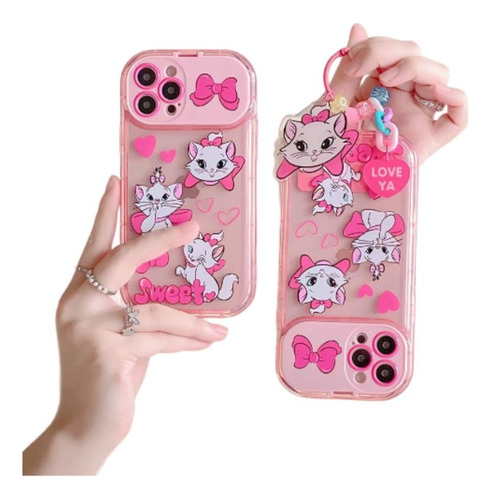 Funda Para iPhone Con Aristogatos 3d + Cristal Templado