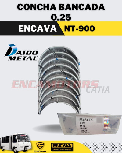 Concha Bancada 0.25-  Nt.900 4he1 , Daido Metal