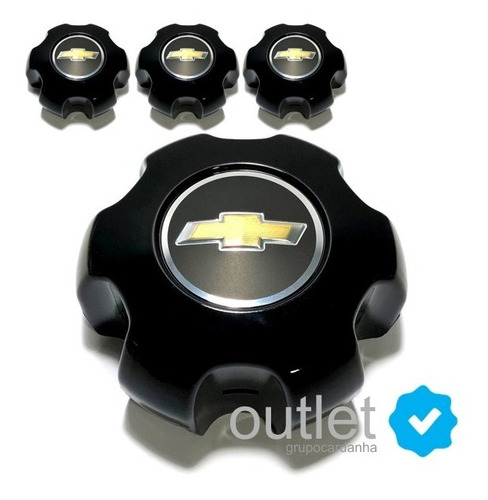 Imagem 1 de 8 de 4 Calota Tampa Roda S10 Lt Ltz 2012 2013 2014 2015 Preta