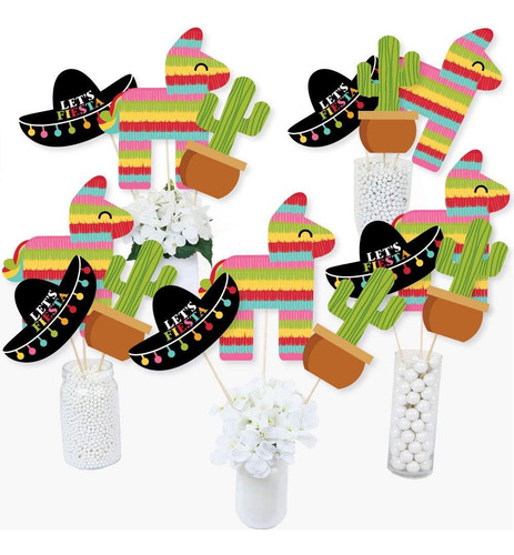 Juego De 15 Palos De Centro De Mesa Para Fiesta Mexicana