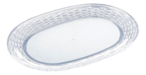 Bandeja Decorativa Oval Trançada Cristal Multiuso Grande