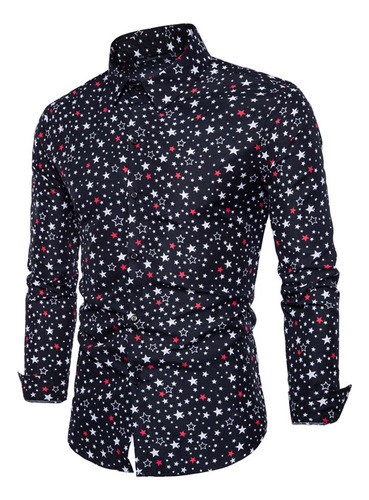 Camisa De Manga Larga Con Estampado De Estrellas De Cinco Pu