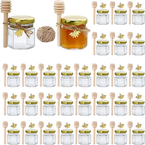 20 Tarros De Cristal Pequeños Para Miel, Para Recuerdos