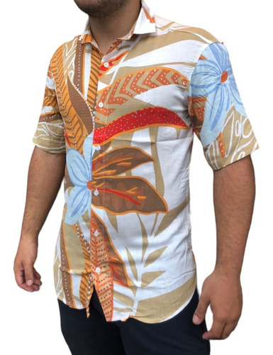 Camisa Hawaiana Hombre Lino 100% Importada  