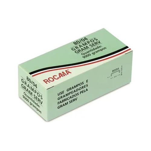 Grampo 80/04 Galvanizado Rocama (caixa C/ 9000 Grampos)