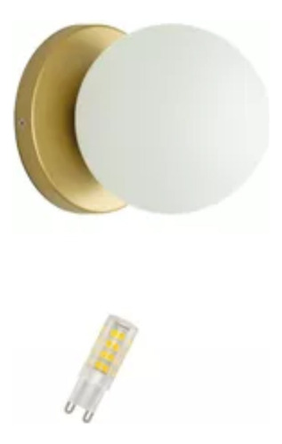 Arandela Slim Globo 10 Jabuticaba Dourdado Fosco Com Led