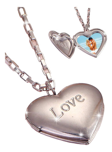 Collar Dije Corazón Amor Amistad Cadena Colgante Portafoto