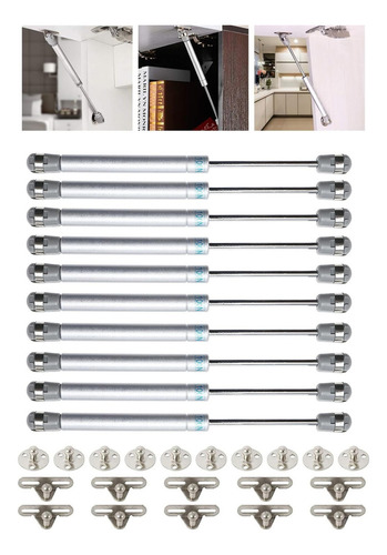 Pistón Elevable De Gas Amortiguador Puertas Cocina 10 Piezas