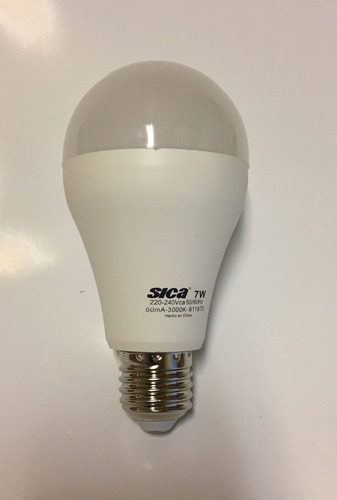 Lampara Led 7w Luz Fría Sica Autonoma Luz De Emergencia Color Blanco