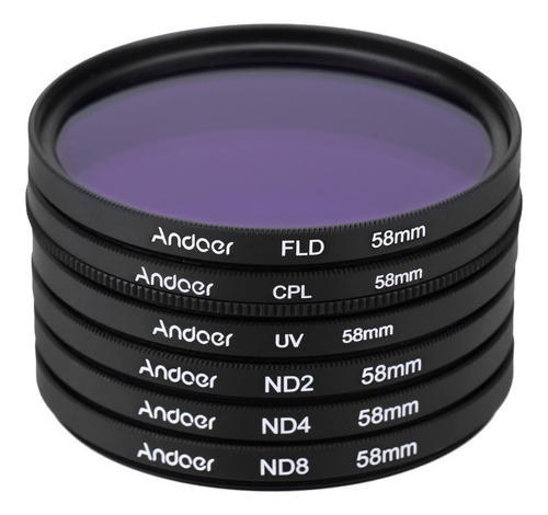 Andoer 58mm Uv + Cpl + Fld + Nd(nd2 Nd4 Nd8) Fotografia