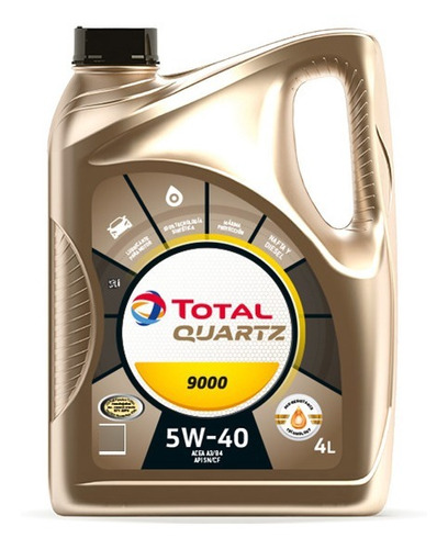 Aceite Total Quartz 9000 5w40 100 % Sintético Nafta Y Diesel