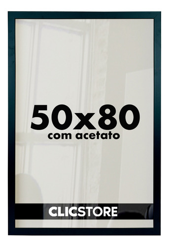 Moldura 50x80 Com Acetato Certificados Fundo Mdf Decorativo Cor Preto