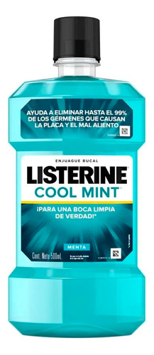 Enjuague Bucal Cool Mint Menta Fuerte 500ml Listerine 