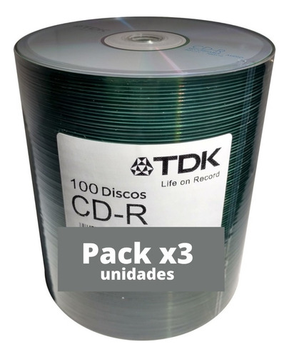 Pack X300 Unidades Cd-r Virgen Tdk 700mb 80min (3 Bulk X100)