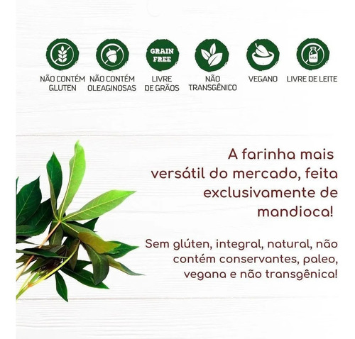 Imagem 4 de 10 de Farinha De Mandioca Zaya Sem Glúten 1kg