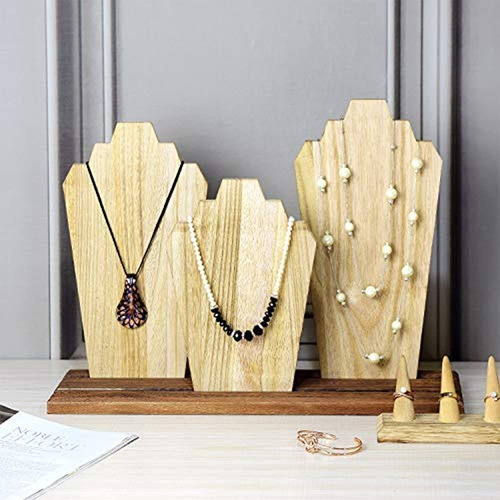 Mooca Soporte De Collar De Madera Exhibicion De La Joyeria