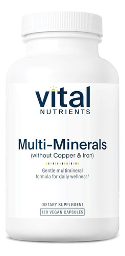 Vital Nutrients Multi-minerals (sin Cobre Y Hierro) 120 Cáps Sabor Sin Sabor