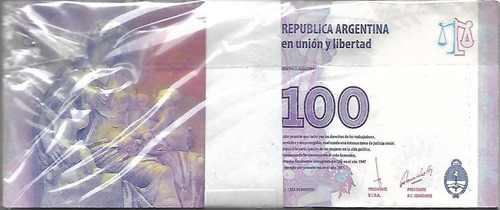 Fajo 100 Billetes $ 100 Evita Sin Circular Palermo (Usado)