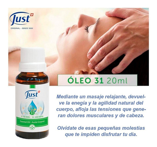 Imagen 5 de 6 de Aceite Esencial Oleo 31 Just 20ml Original + Envío Gratis