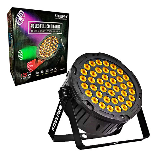 Cañon Par Led Steelpro 404-mpr 40x3.20w Rgb + Ámbar 4 En 1