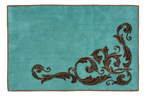 Decoración De La Selva Negra Western Scroll Turquoise Bath R