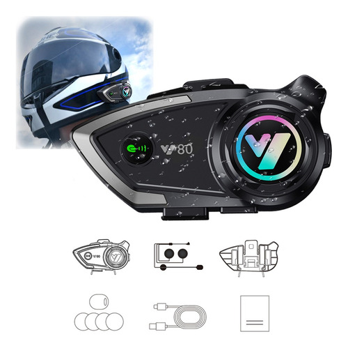 Casco De Motocicleta Bt Bluetooth Intercom Auriculares Y80