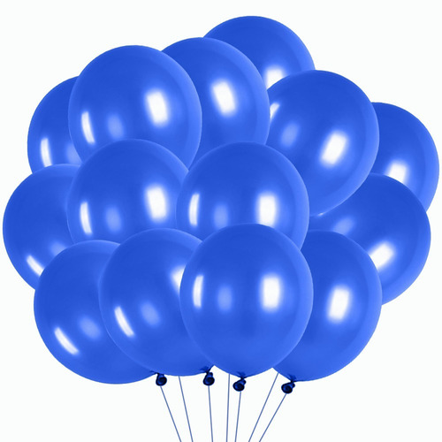 Pack De 100 Globos De Latex Azul Para Bodas Y Fiestas.