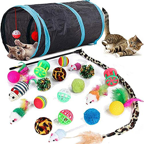 21 Pcs Juguetes De Gato Para Gatos De Interior Collapsible T