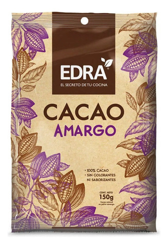 Cacao Amargo Polvo Edra 150g