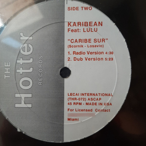 Vinilo Karibean Feat Lulu Caribe Sur The Hotter Records E1