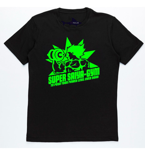 Remera Negra Super Saiya Gym - Dragon Ball - Algodón