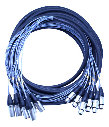 Multicabo 12 Vias Com Conectores Xlr Macho E Fêmea 10 M