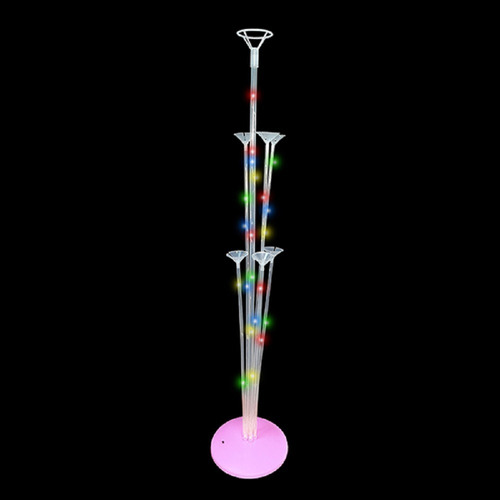 Base Pedestal Para Globos Led 70 Cms Cotillón Activarte Color Rosado