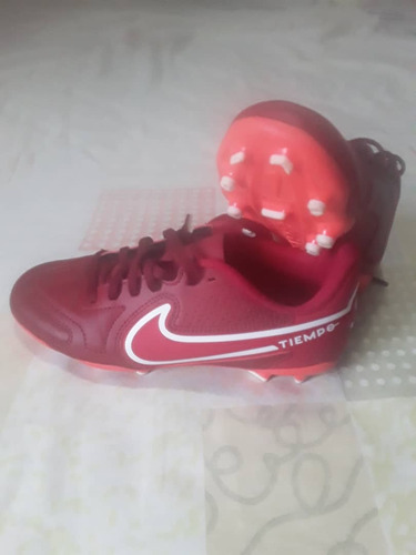 Tacos Nike Tiempo Originales Talla 34 Color Rojo Nuevos