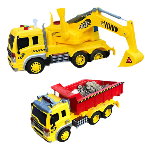 2pcs Niños Juguete 1/16 Ingeniería Construcción Trucktoy Exc