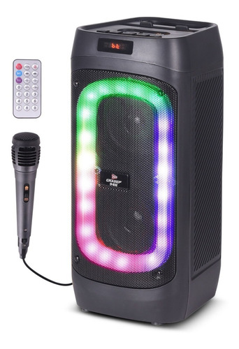 Caixa De Som Bluetooth 30w Rgb Tws Fm Mp3 Microfone Cor Preto