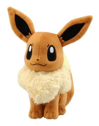 Muñeco de peluche Eevee Pokémon con etiqueta Pokémon Center, color marrón