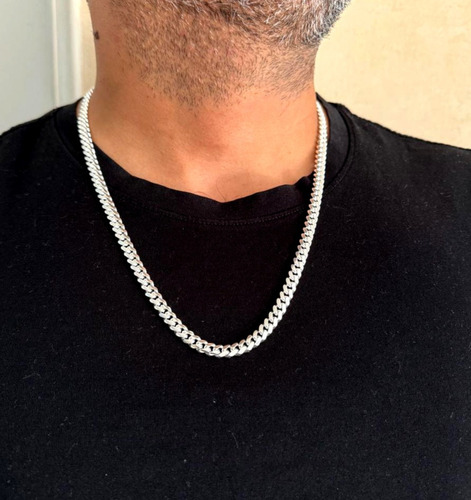 Cadena Plata Italiana 925 Modelo Cubana 6 Mm - Collar Hombre