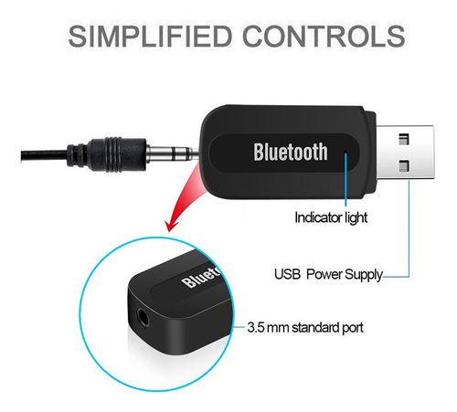 Usb Receptor Bluetooth Adaptador Equipo Sonido Autoradio