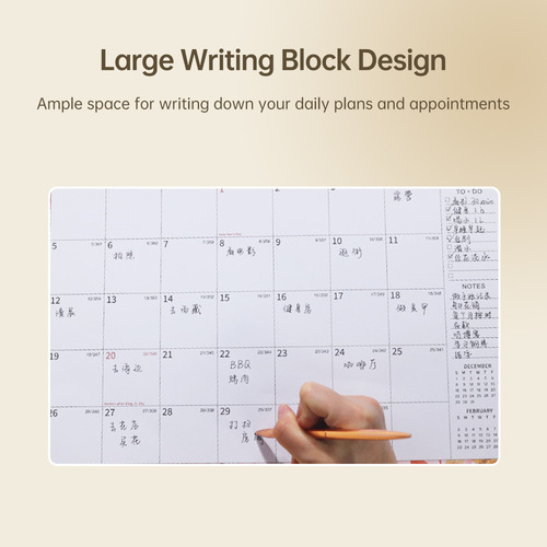 Calendar 2025 Wall 12months Hanging Large Writing Blocks