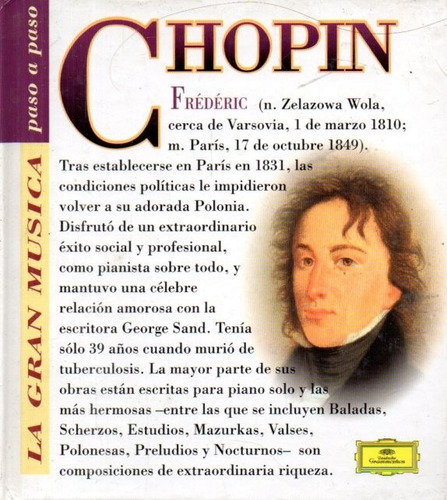 Chopin La Musica Paso A Paso Cd Deusche Grammophon Y Libro