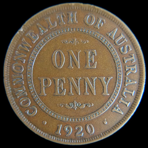 Australia, Penny, 1920. Jorge V. Vf