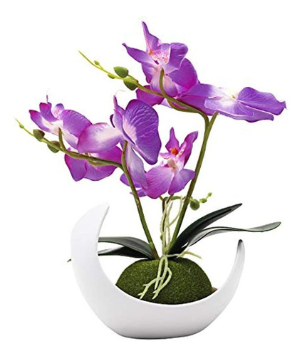 Minyulua Flor De Orquídea Artificial, Arreglo De Flores De P
