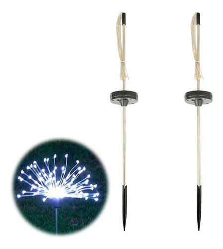 Luz Fuegos Artificiales Con Energía Solar 120led Navidad 2pc