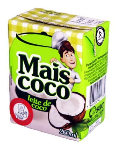 Leche De Coco Mais Coco T- Pack 200 Ml Vegan